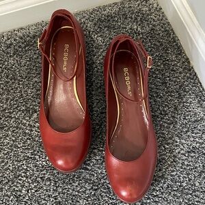 BCBGirls Deep Red Strap Heels